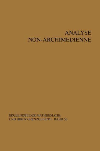 Analyse non-archimédienne