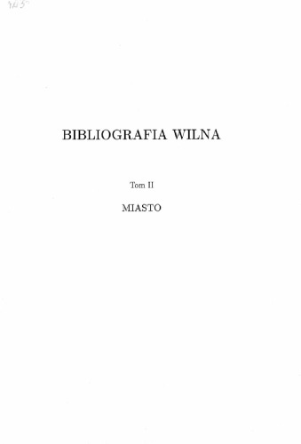 Bibliografia Wilna