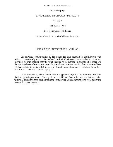 Engineering Mechanics DYNAMICS