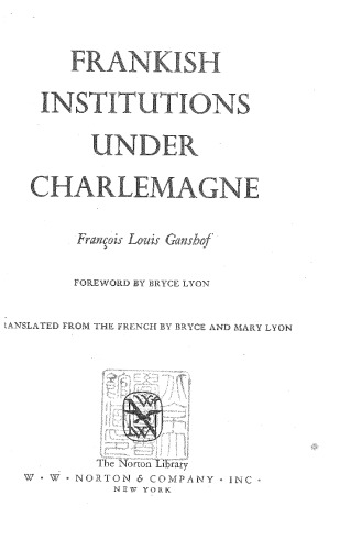 Frankish Institutions under Charlemagne