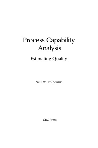Process Capability Analysis. Estimating Quality