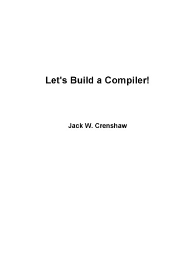 Let’s build a Compiler (another format)