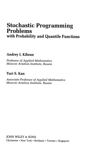 Stochastic Programming Problems with Probability and Quantile Functions