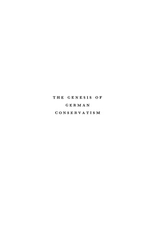 The Genesis of German Conservatism