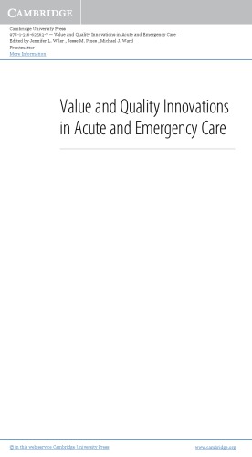 Value and Quality Innovations in Acute and Emergency Care