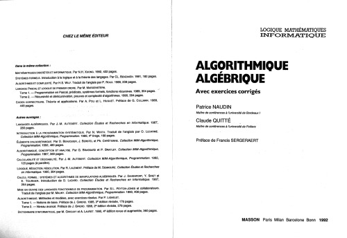 Algorithmique Algébrique
