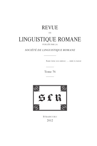 Revue de linguistique romane