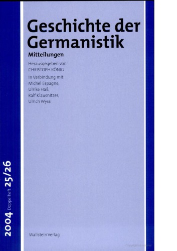 Geschichte der Germanistik. Mitteilungen
