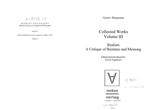 Realism: A Critique of Brentano and Meinong