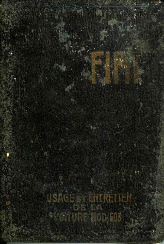 Usage Et Entretien de la Voiture Fiat Modele 503