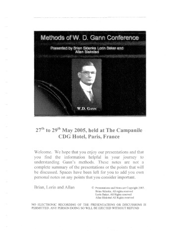 Methods of W.D. Gann Conference