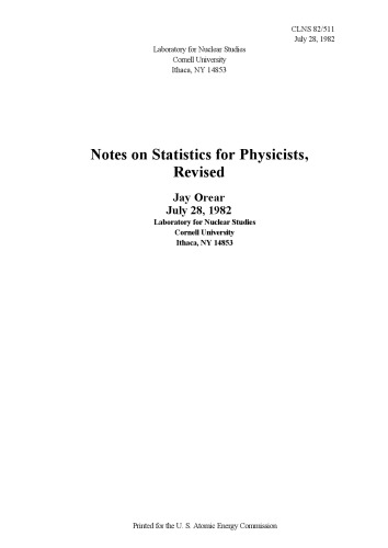 Notes on statistics for physicists