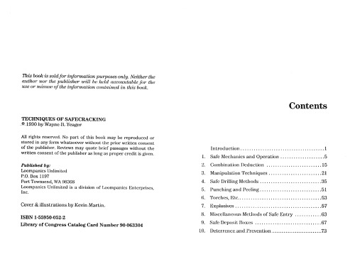 Techniques of safecracking