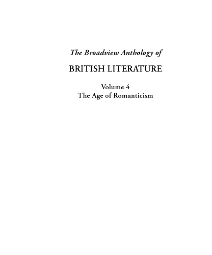 The Broadview Anthology of British Literature: Volume 4: The Age of Romanticism