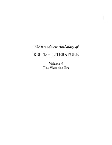 The Broadview Anthology of British Literature: Volume 5: The Victorian Era