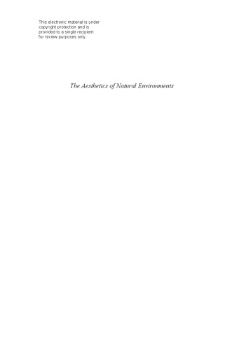 The Aesthetics of Natural Environments