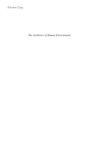 The Aesthetics of Human Environments