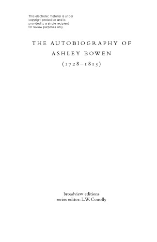 The Autobiography of Ashley Bowen, 1728–1813