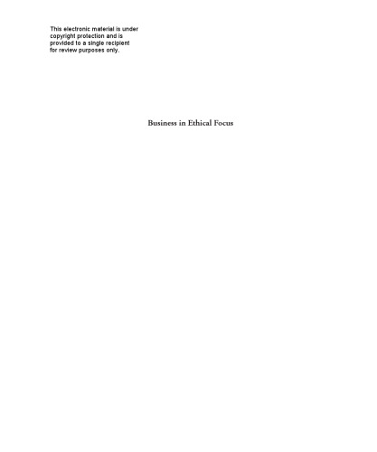 Business in Ethical Focus: An Anthology