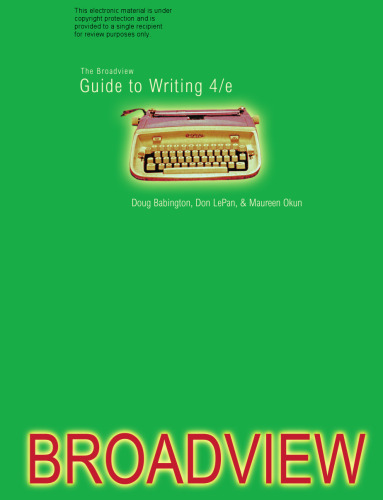 The Broadview Pocket Guide to Writing - Third Edition