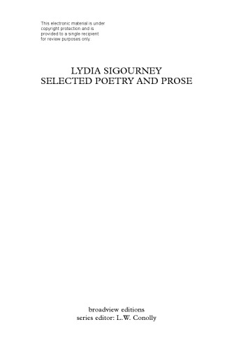 Lydia Sigourney: Selected Poetry and Prose