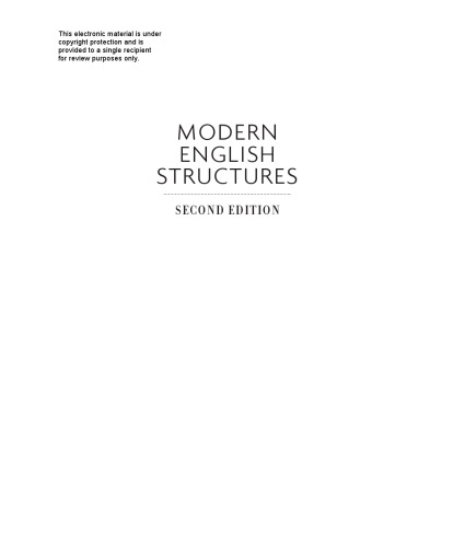 Modern English Structures: Form, Function, and Position