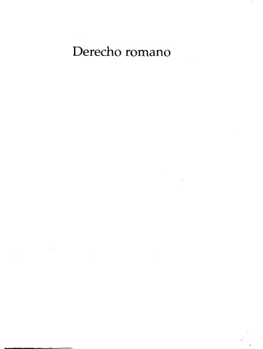 DERECHO ROMANO 4'ED