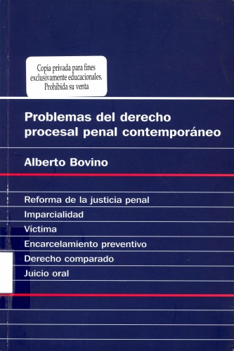 Problemas del derecho procesal penal contemporáneo