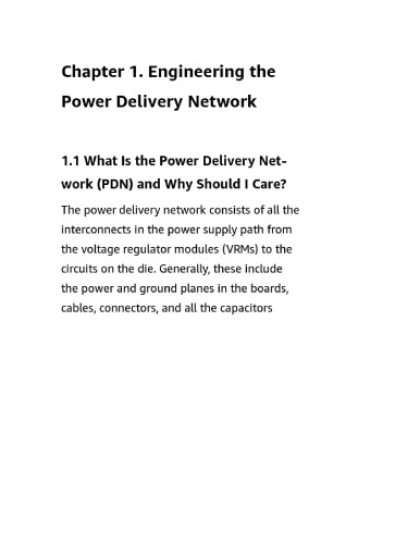 Principles of Power Integrity for PDN Design Chapter 1