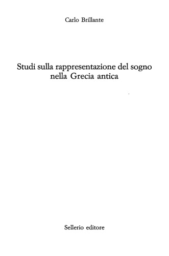 Studi sulla rappresentazione del sogno nella Grecia antica