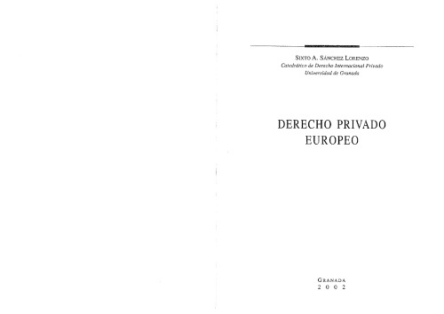 Derecho Privado Europeo