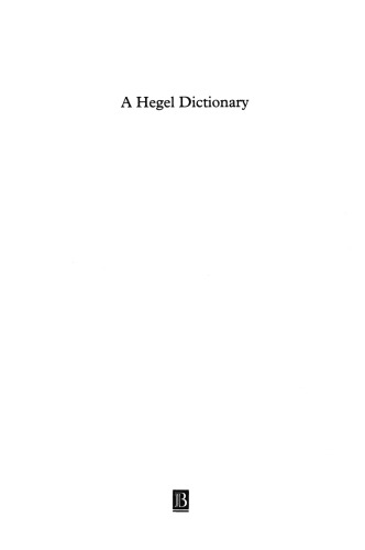 A Hegel Dictionary