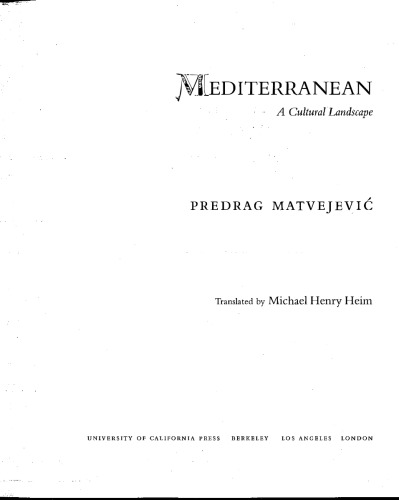 Mediterranean : a cultural landscape