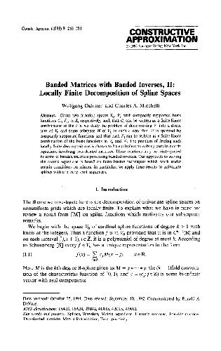 Banded matrices with banded inverses, II.. Locally finite decomposition