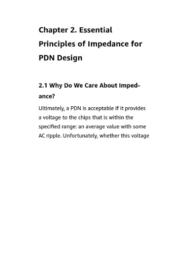 Principles of Power Integrity for PDN Design Chapter 2