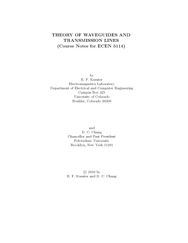 THEORY OF WAVEGUIDES AND TRANSMISSION LINES