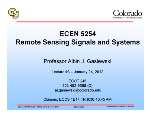 A J Gasiewski remote sensing course notes lecture3