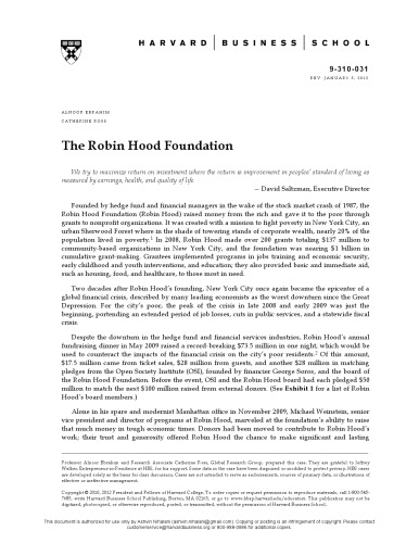 The Robin Hood Foundation