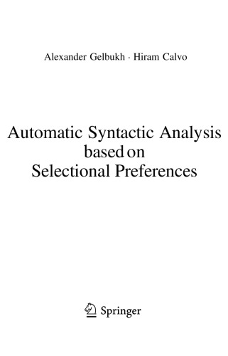 Automatic Syntactic Analysis based on Selectional Preferences