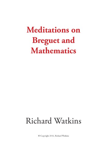 Brequet Watchmaking Horology Complication