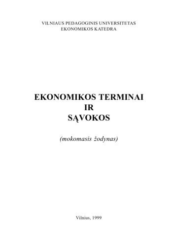 Ekonomikos terminai ir sąvokos