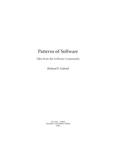 Patterns of Software: Tales from the Software Community