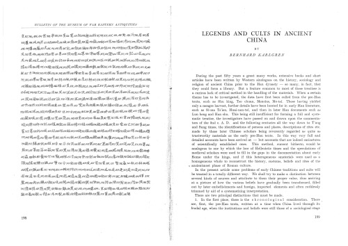 Legends and cults in ancient China