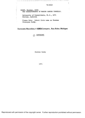 The Correspondence of Marino Sanudo Torsello