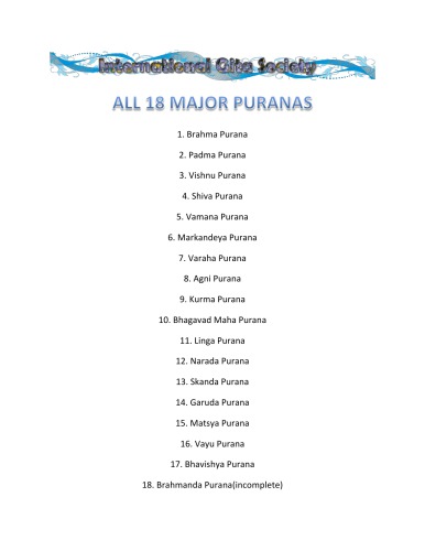 18 Major Puranas of India
