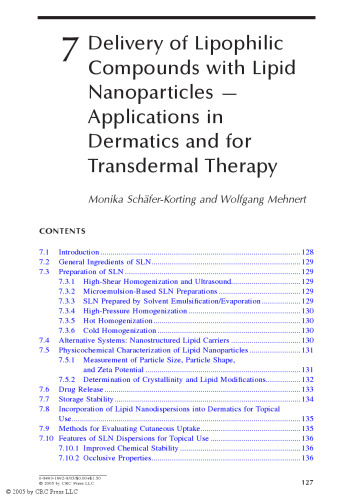 Lipospheres in Drug Targets and Delivery: Approaches, Methods, and Applications