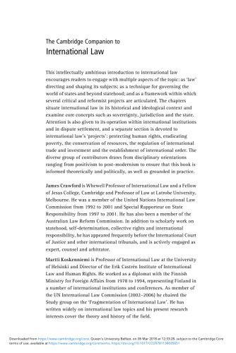 The Cambridge Companion to International Law