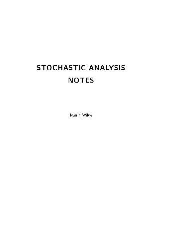 Stochastic Analysis 001