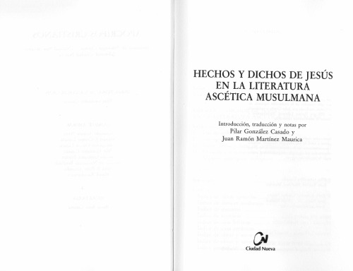 Hechos y dichos de Jesus en la literatura ascetica musulmana