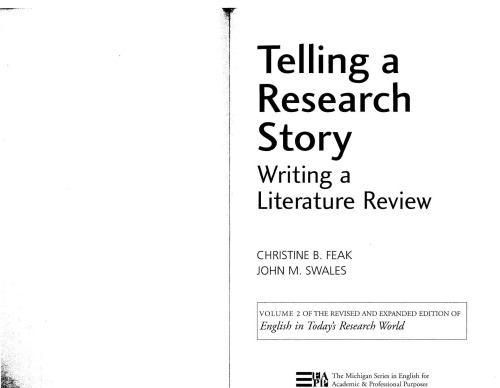 Telling a Research Story Writing a Literature Review
